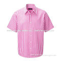 Men's short sleeved shirt, combines classic styling with easy care fabric for an impeccably stylish